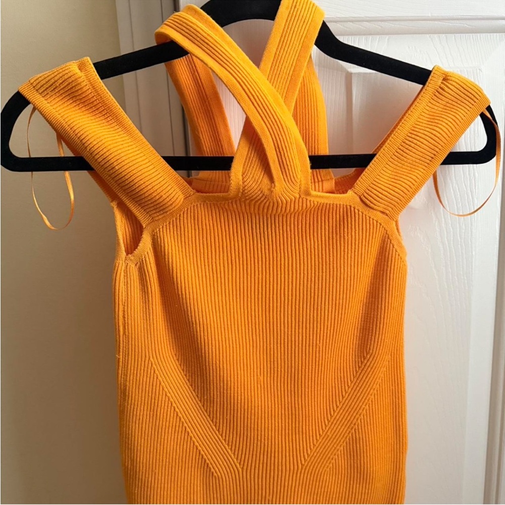 River Island Vibrant Orange Ribbed Tank/Top
